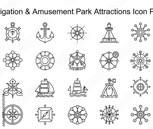 Amusement Park & Navigation Icons