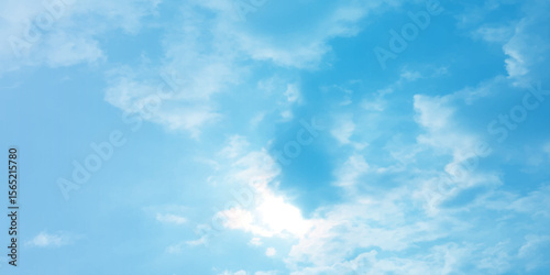 Blue sky and clouds with natural daylight panorama air background white image surface abstract design sunny fresh weather background