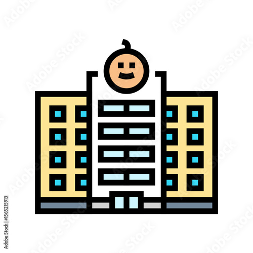 maternity hospital or birthing center color icon vector illustration