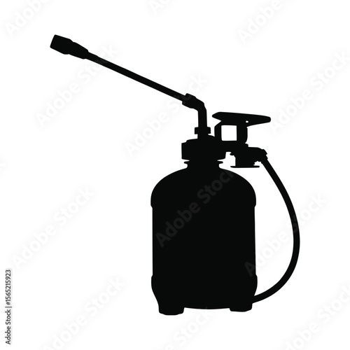 Black silhouette of a garden sprayer isolated on white background
