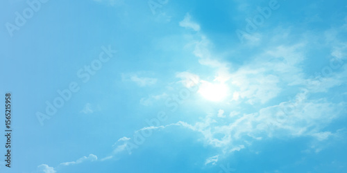 Blue sky and clouds with natural daylight panorama air background white image surface abstract design sunny fresh weather background