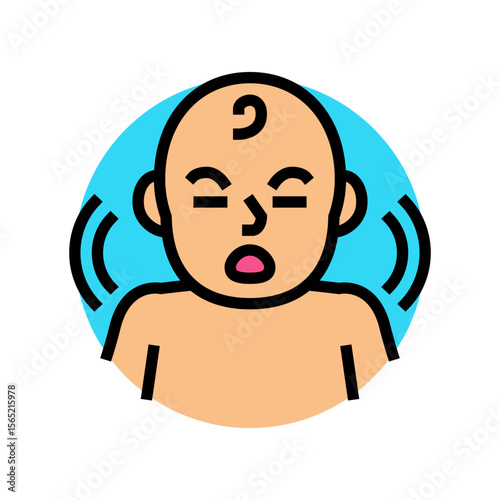 crying infant color icon vector illustration
