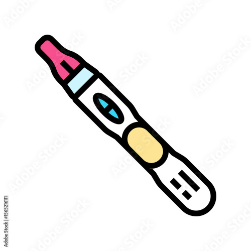 positive pregnancy test color icon vector illustration