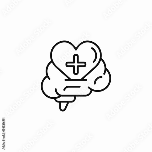 brain health medical icon sign vector