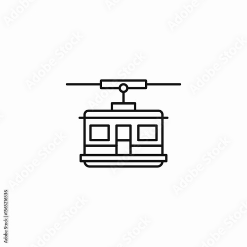 cable car transport icon sign vector