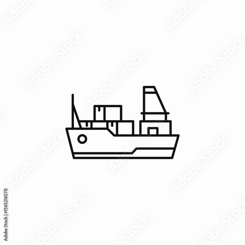 cargo ship container icon sign vector