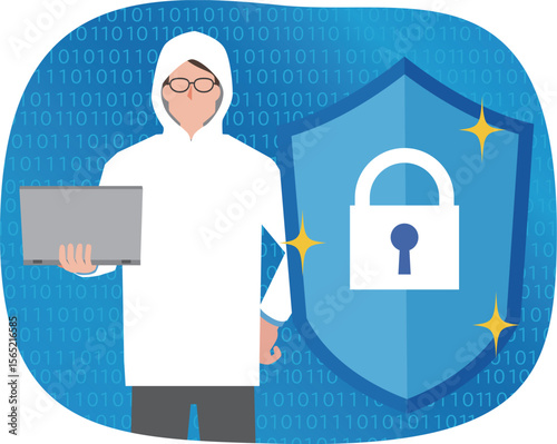 ホワイトハッカーの男性