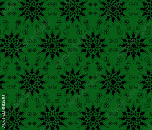 Elegant geometric repeating pattern in black and green perfect for backgrounds.