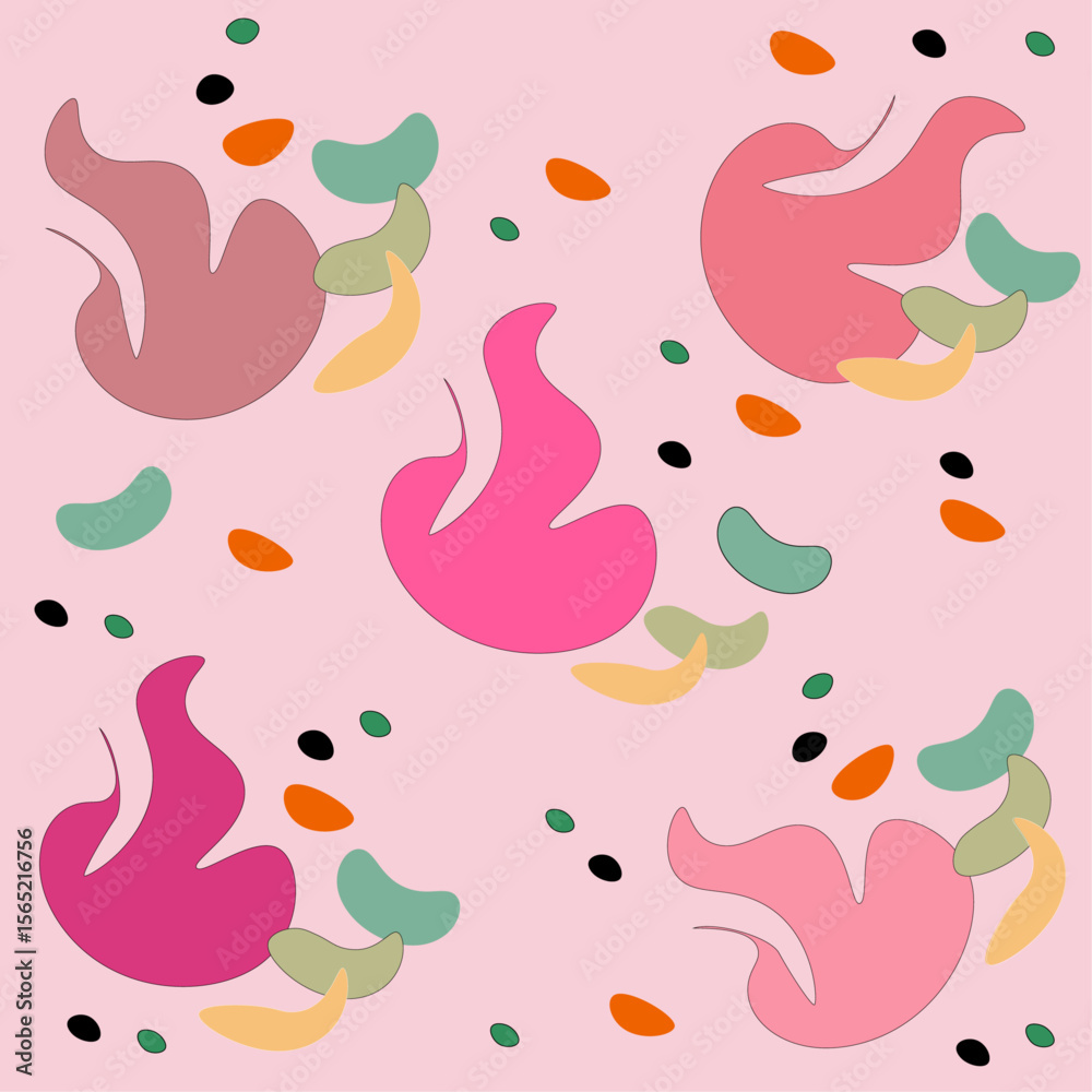 Fototapeta premium Vector seamless pattern with abstract figures.