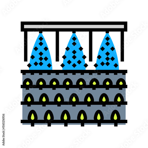 chemicals being sprayed crops color icon vector illustration