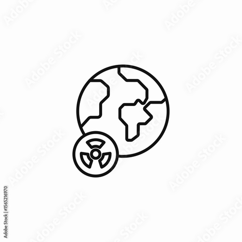 earth radioactive symbol icon sign vector