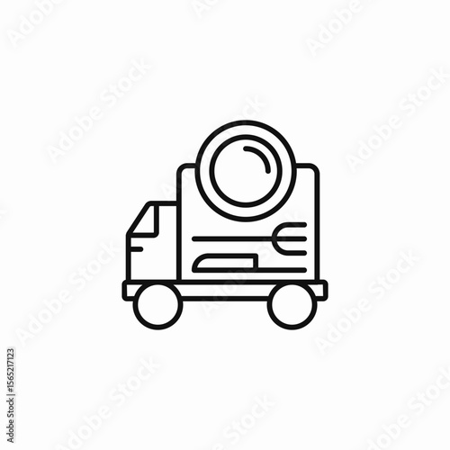 food delivery truck icon sign vector