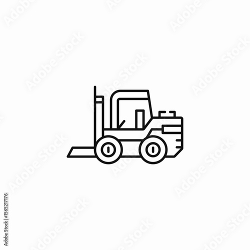 forklift truck heavy icon sign vector