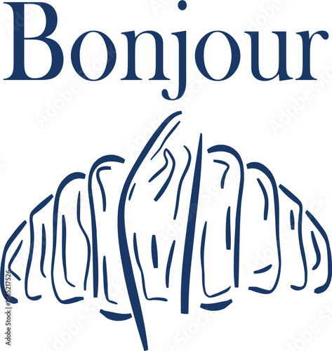 Bonjour – plakat francuski z rogalikiem