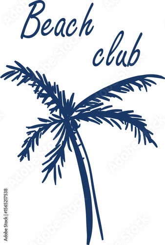 Beach Club – plakat z palmą