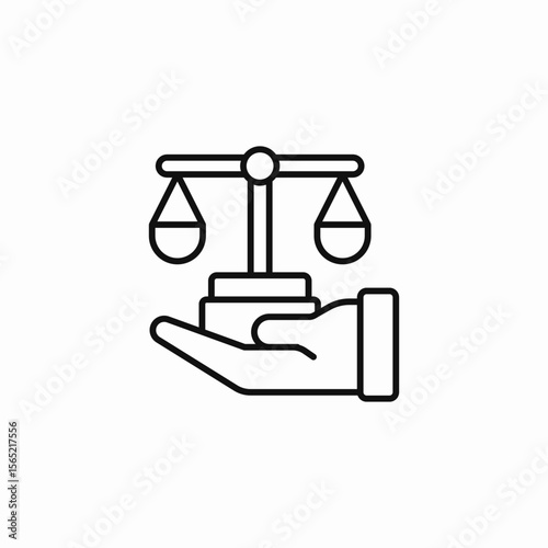 hand scales justice icon sign vector