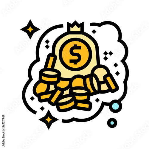 financial freedom dream color icon vector illustration