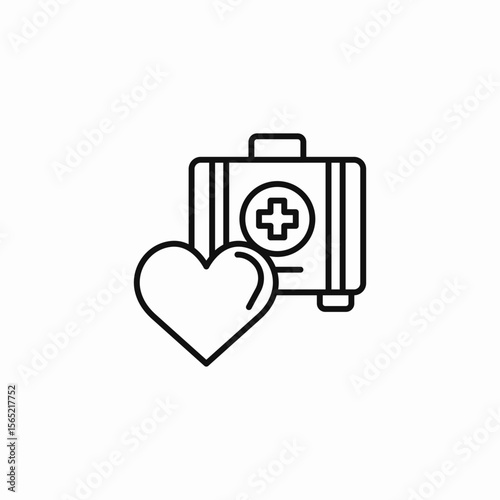 heart medical kit icon sign vector