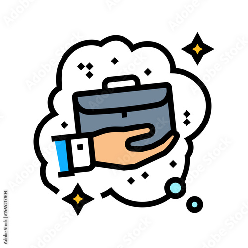 owning business dream color icon vector illustration