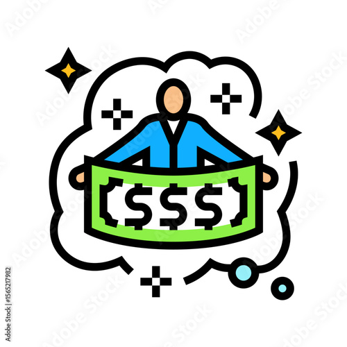 winning lottery dream color icon vector illustration