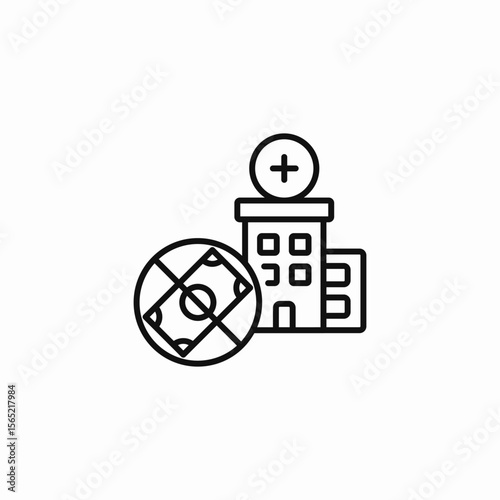 hospital money donation icon sign vector