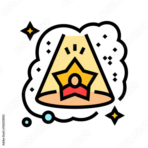 fame recognition dream color icon vector illustration