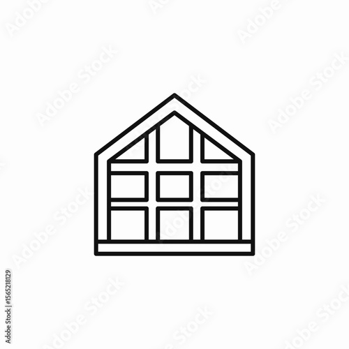 house window grid icon sign vector