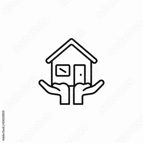 housing support hands icon sign vector