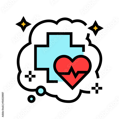 perfect health dream color icon vector illustration