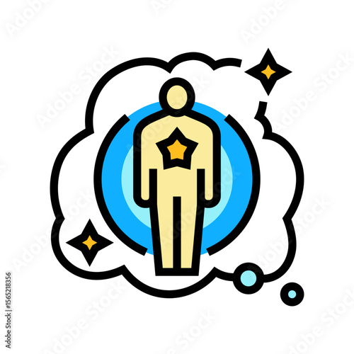 meeting celebrity dream color icon vector illustration