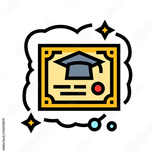 getting degree dream color icon vector illustration