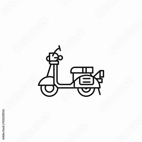 motor scooter retro icon sign vector