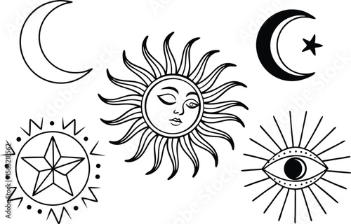 Celestial Clipart Collection for Magical and Mystical Designs. High Quality Celestial Clipart Collection for Creative Projects. Stunning Celestial Clipart Collection for Digital and Print Media