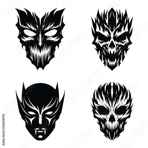 Halloween masks silhouette
