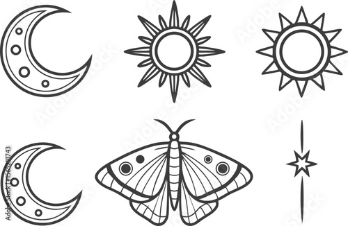 Celestial Clipart Collection for Magical and Mystical Designs. High Quality Celestial Clipart Collection for Creative Projects. Stunning Celestial Clipart Collection for Digital and Print Media