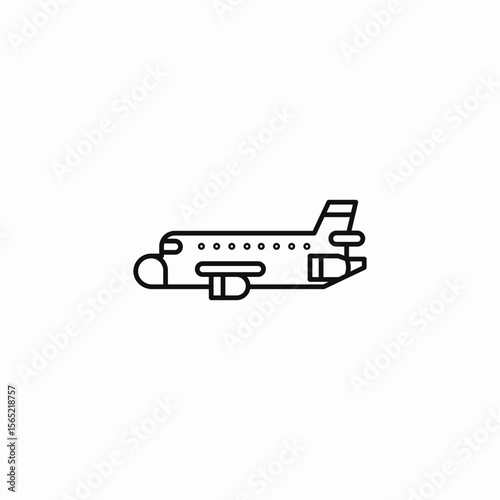 passenger airplane flight icon sign vector