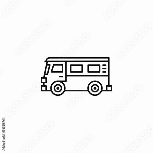 passenger van vehicle icon sign vector