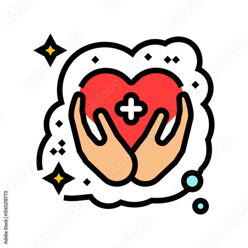 starting charity dream color icon vector illustration