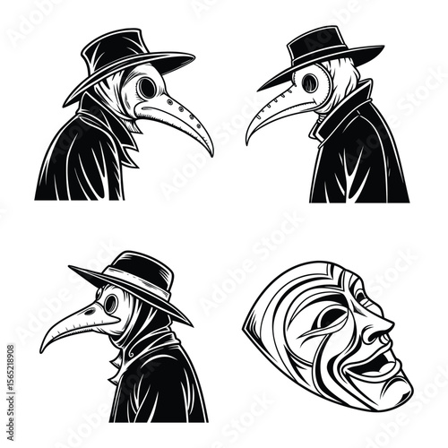 Halloween mask isolated silhouette