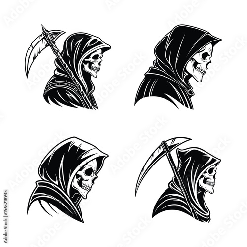 Grim reaper halloween mask silhouette