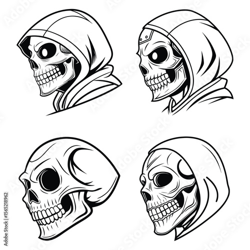 Halloween skull masks silhouette