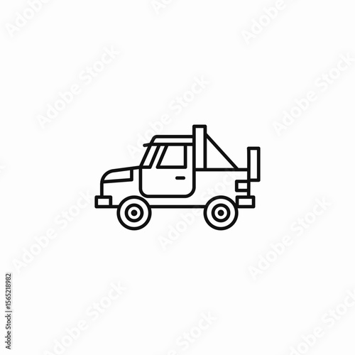 pickup truck utility icon sign vector