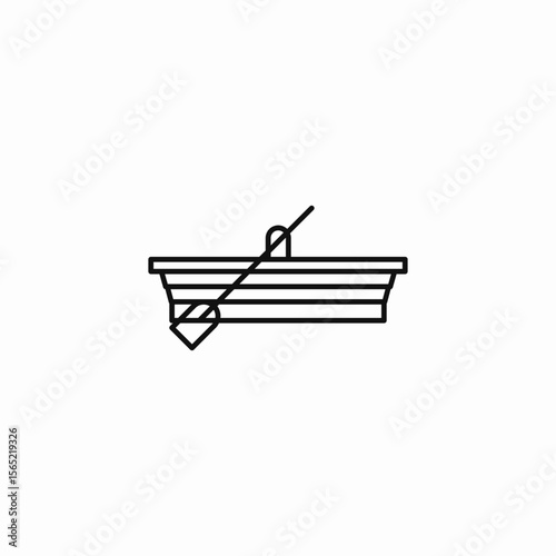 rowboat oar simple icon sign vector