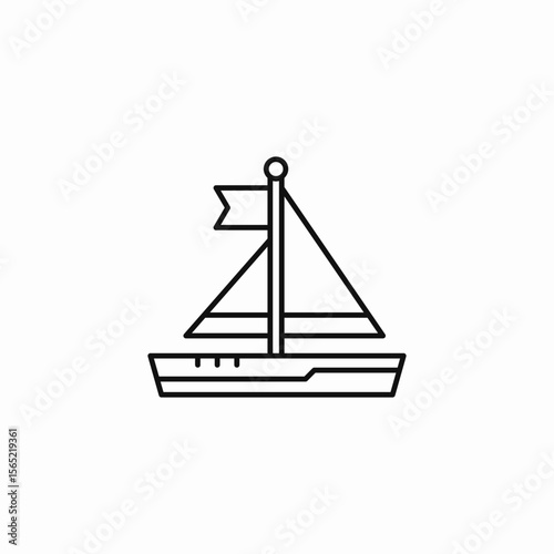 sailboat sea vessel icon sign vector