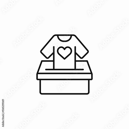 shirt donation box icon sign vector