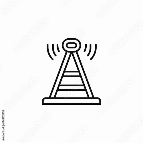signal tower waves icon sign vector
