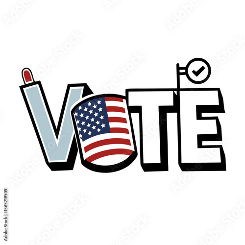 Sticker design of vote