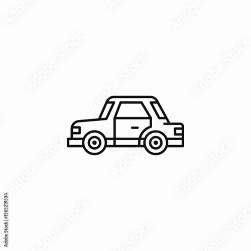 small passenger car icon sign vector