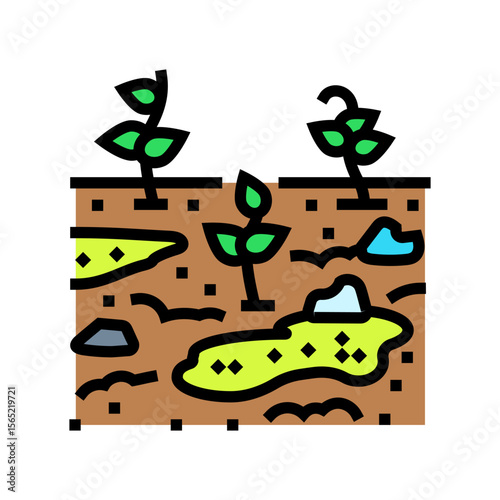 contaminated crops color icon vector illustration