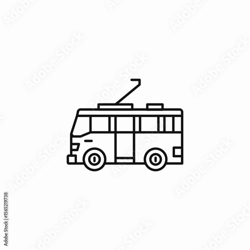 trolley bus transport icon sign vector
